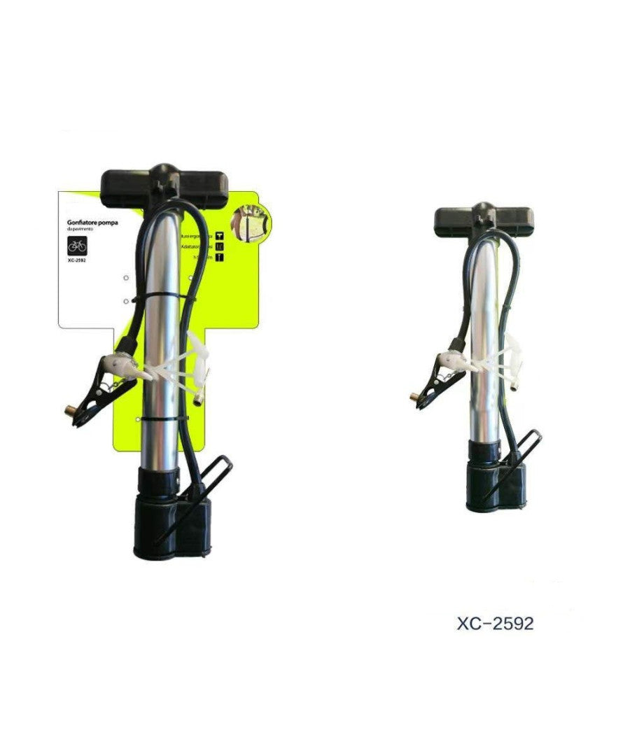 Gonfiatore Pompa Manuale Da Pavimento Portatile Per Ruote Bici Biciclette Xc2592         