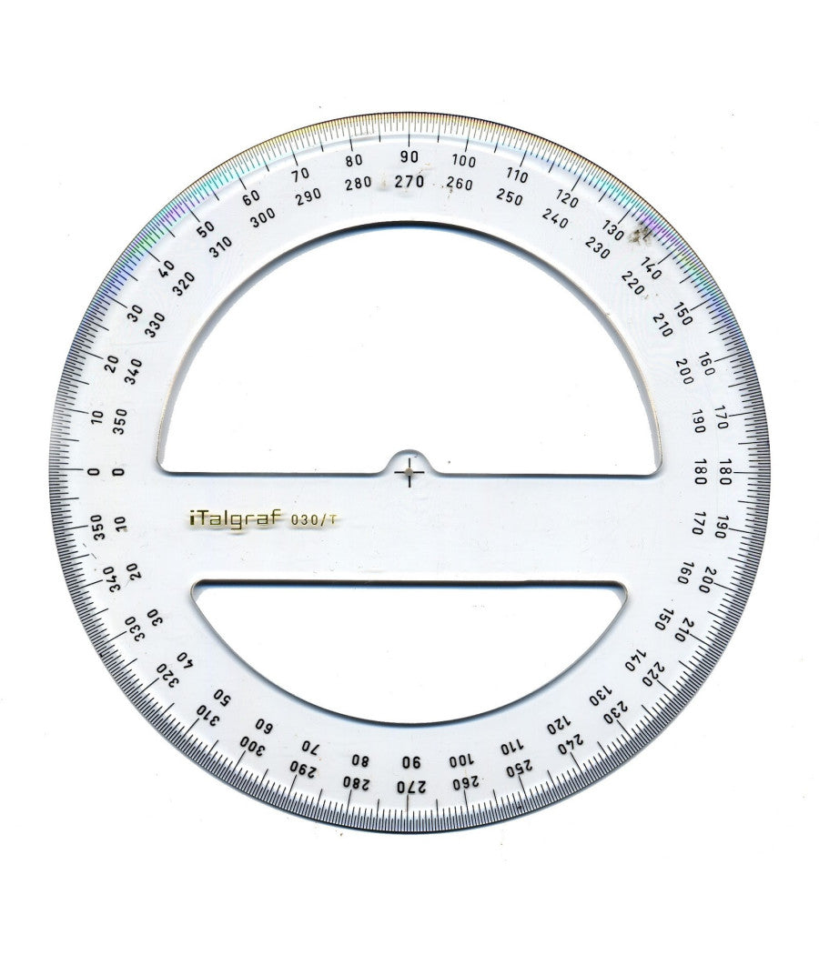 Goniometro Circolare 360 Gradi Diametro 10 Cm Per Angolo Angoli Scolastico         