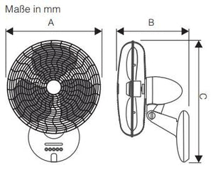 GORDON W 30, Ventilatore da Parete, Vortice