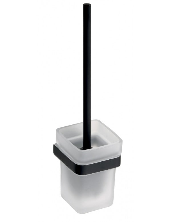 Scopino NERO brush in ottone nero e vetro 38,5 cm