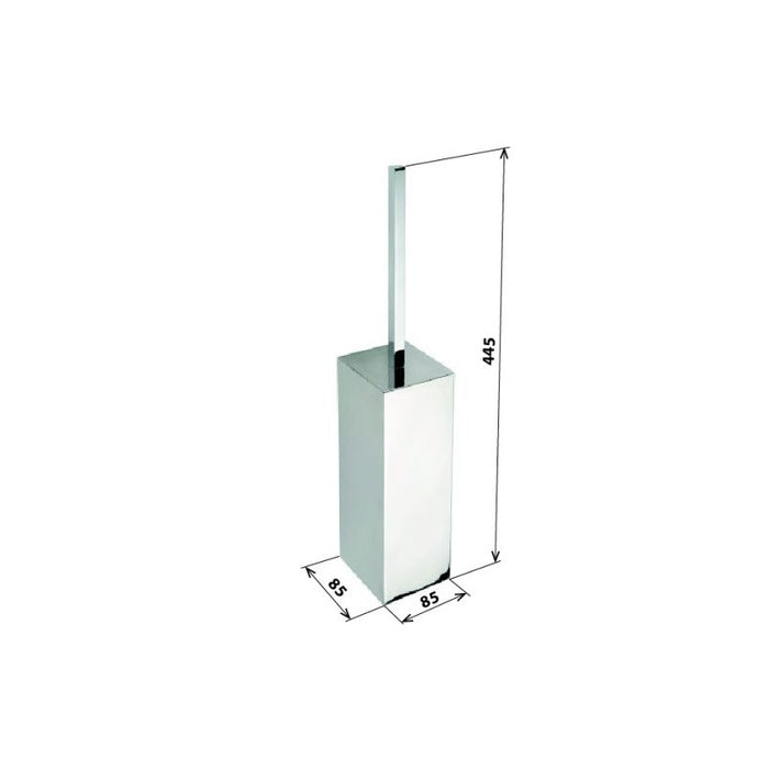 Scopino WC a muro PLAZA cromato 8,5x8,5x44,5 cm
