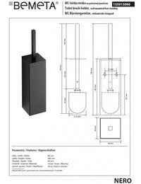 Scopino da parete NERO in ottone nero 40 x8 x8 cm
