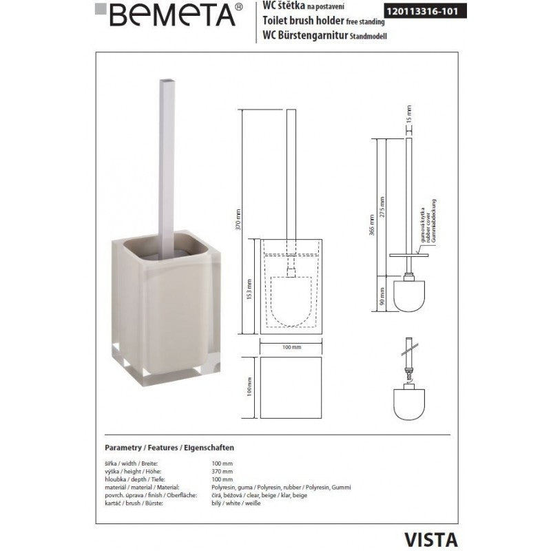 Scopino da tavolo VISTA in resina beige 37 x10 x10 cm