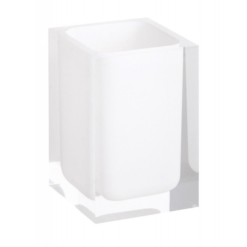 Scopino da appoggio VISTA in resina bianca 37 x10 x10 cm