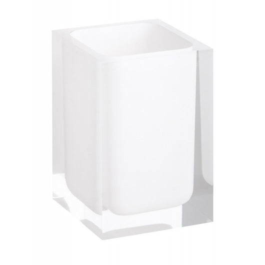 Scopino da appoggio VISTA in resina bianca 37 x10 x10 cm