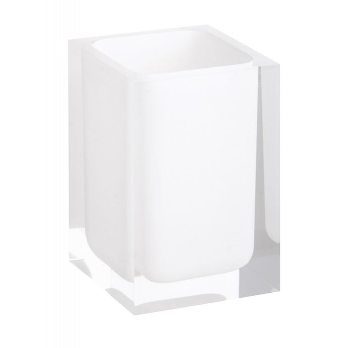 Scopino da appoggio VISTA in resina bianca 37 x10 x10 cm