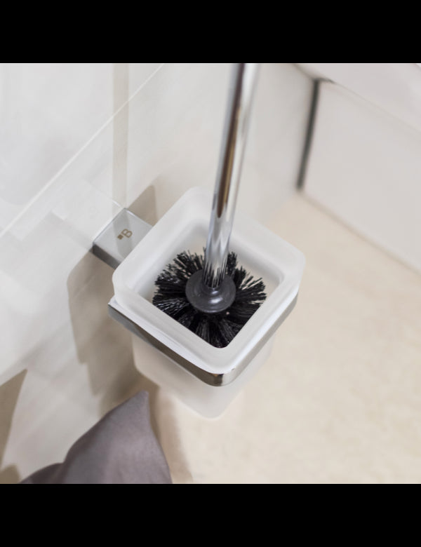 Scopino VIA in ottone cromato e tazza in vetro 9,3x38,5x12,7 cm