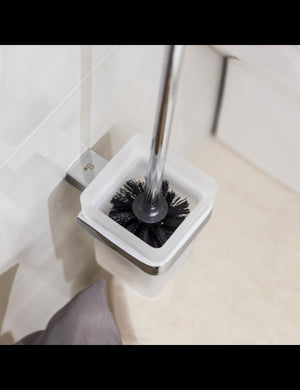 Scopino VIA in ottone cromato e tazza in vetro 9,3x38,5x12,7 cm