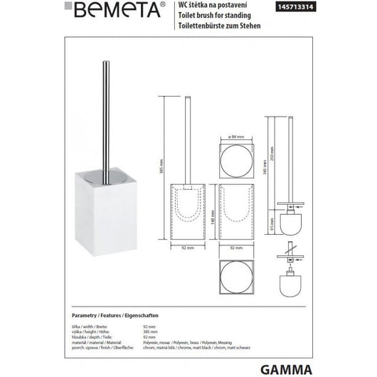 Scopino GAMMA in Resina Bianco Opaco 38,5 x9,2 x9,2 cm