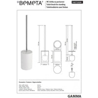 Scopino GAMMA in resina bianca opaca 45,5 x9,8 x9,8 cm