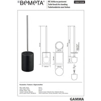 Scopino GAMMA in resina nera opaca 45,5 x9,8 x9,8 cm