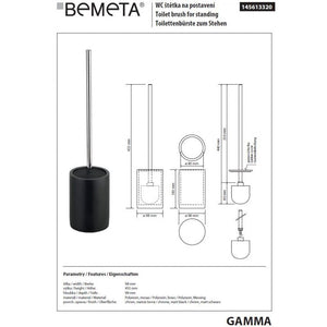 Scopino GAMMA in resina nera opaca 45,5 x9,8 x9,8 cm