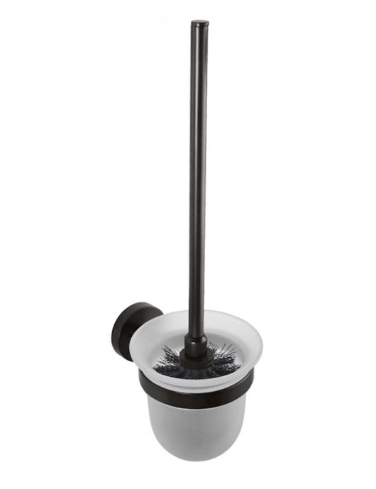 Scopino WC a muro DARK in ottone nero e vetro 37x14x9,5cm