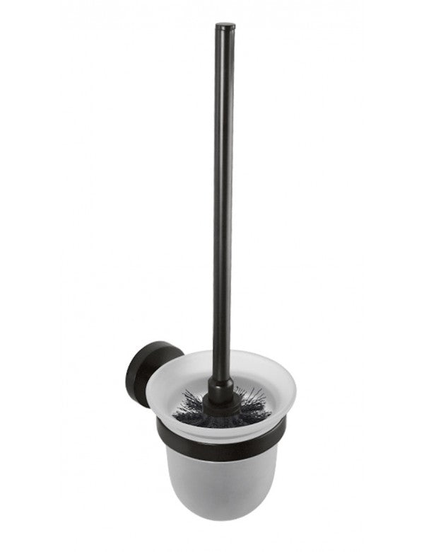 Scopino WC a muro DARK in ottone nero e vetro 37x14x9,5cm