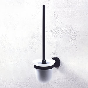 Scopino WC a muro DARK in ottone nero e vetro 37x14x9,5cm