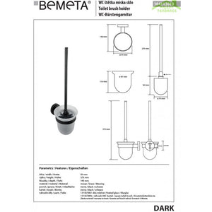 Scopino WC a muro DARK in ottone nero e vetro 37x14x9,5cm