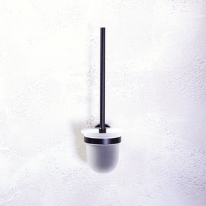 Scopino WC a muro DARK in ottone nero e vetro 37x14x9,5cm