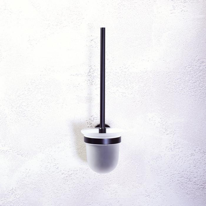 Scopino WC a muro DARK in ottone nero e vetro 37x14x9,5cm