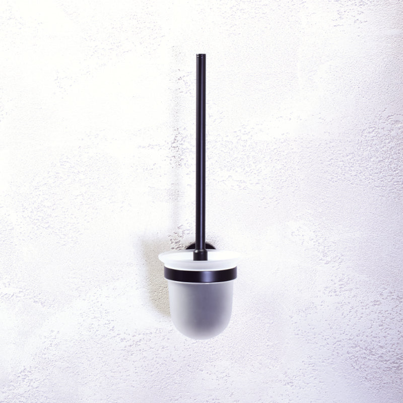 Scopino WC a muro DARK in ottone nero e vetro 37x14x9,5cm