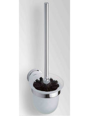 Scopino WC OMEGA a muro in vetro spazzolato nero 11x36x14cm