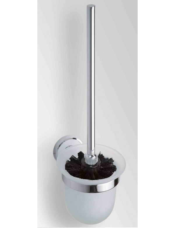 Scopino WC OMEGA a muro in vetro spazzolato nero 11x36x14cm