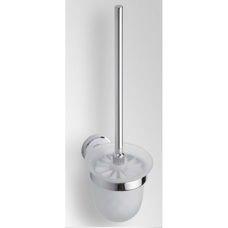 Scopino WC OMEGA in vetro spazzolato bianco 11x36x14cm