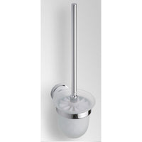 Scopino WC OMEGA in vetro spazzolato bianco 11x36x14cm