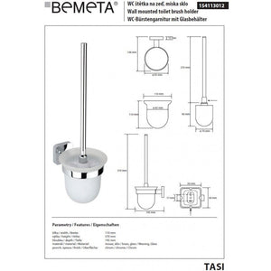 Scopino da parete TASI in ottone cromato e vetro 37 x11 x14,5 cm