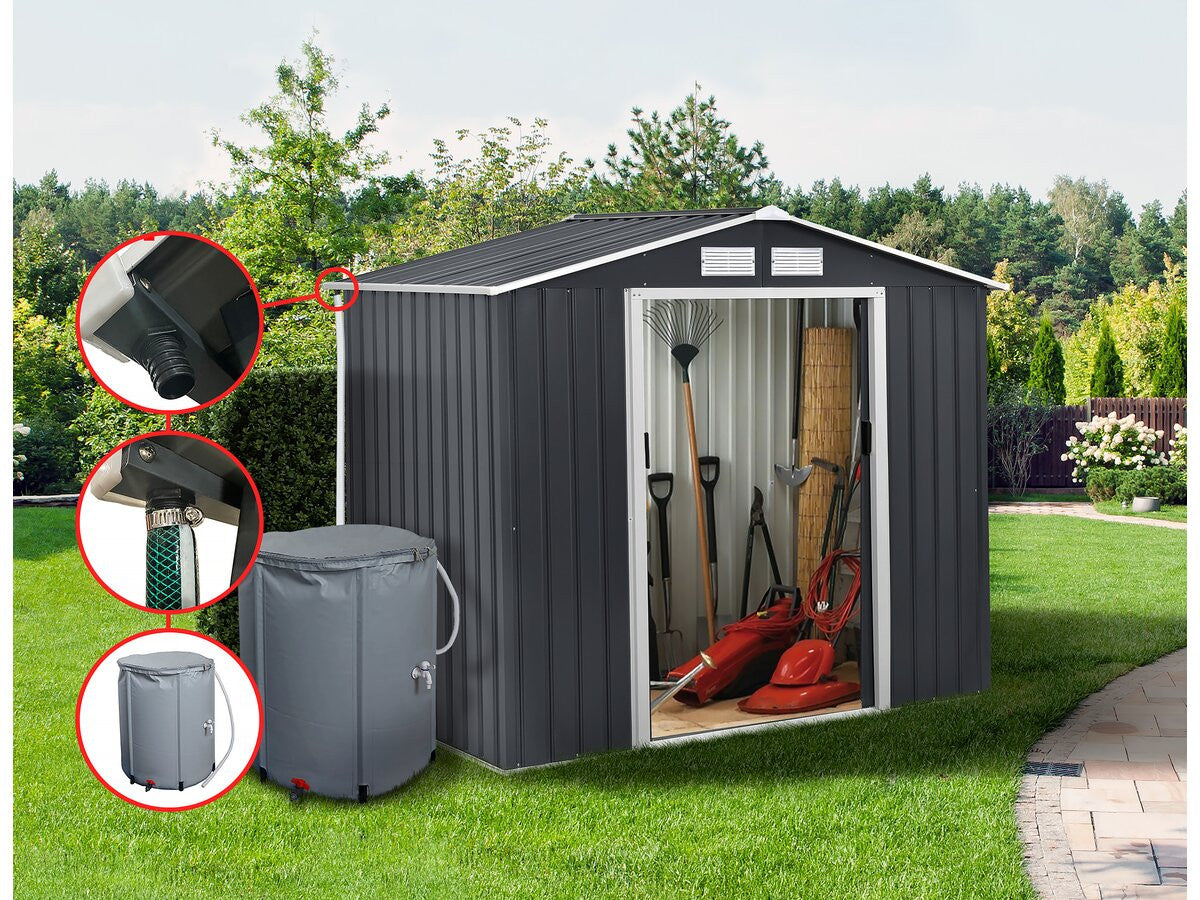 Grondaia per capanno da giardino in metallo da 6-13 m²