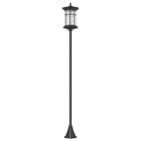 Lampione Solare da Giardino Alto 184cm con Luce LED Bianco Freddo e IP44, Nero