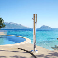 Fontana da giardino a colonna esterno in acciaio inox con cover impermeabile *** modello sambuco, confezione 1