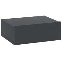 Comodino Sospeso Moderno con Cassetto, in Legno, 40x30x15 cm, Nero