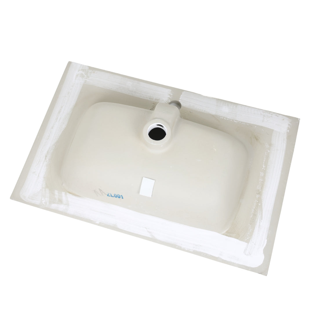 Lavabo ad incasso in ceramica bianco lucido per mobili bagno *** misure 71x46 cm, confezione 1