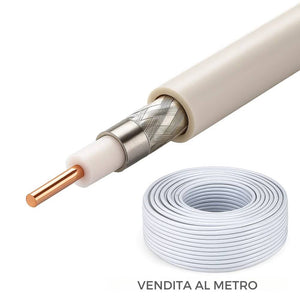 Cavo coassiale tv 75Ω ccs classe b per impianti sat/terrestre vendibile al metro *** sezione conduttore 6,5 mmq, con...
