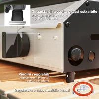 Piastra Barbecue a Gas con 4 Bruciatori da 2.4kw e Piano Antiaderente, 77x44.5x19cm, Argento