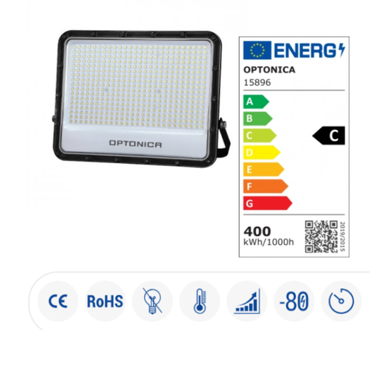 Proiettore led smd corpo nero ip65 400 watt clip luminoso luce naturale 4000k