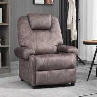 Poltrona Relax Reclinabile Manualmente in Tessuto con Imbottitura Extra, Marrone