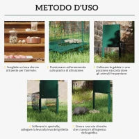 Gabbia Trappola per Animali Piccoli con Una Porta e Maniglia, 80x25x30 cm, Verde Scuro