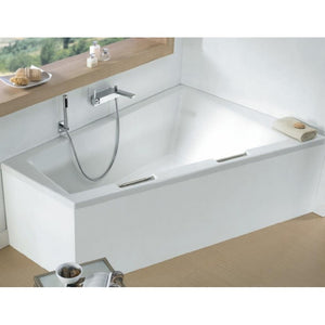 Vasca da bagno angolare in acrilico grande RIHO DOPPIO 180x130 cm in acrilico con 2 maniglie integrate