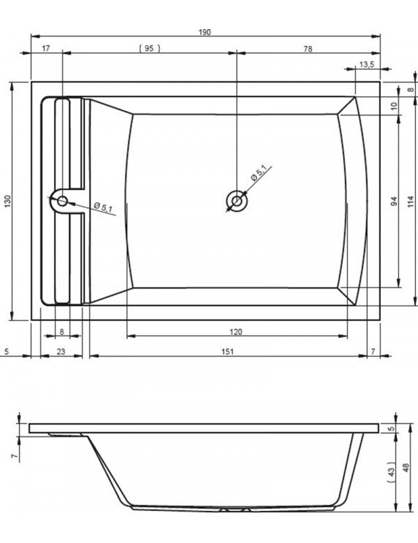 Vasca da bagno duo grande RIHO SAVONA 190x130 cm