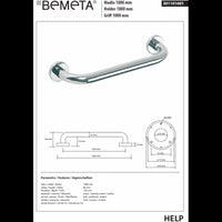 HELP 1000 Maniglione per doccia in acciaio inox 108x8x10,6 cm