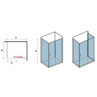 Parete doccia quadrata grande NEW FLORA 500 110x110 x180 cm
