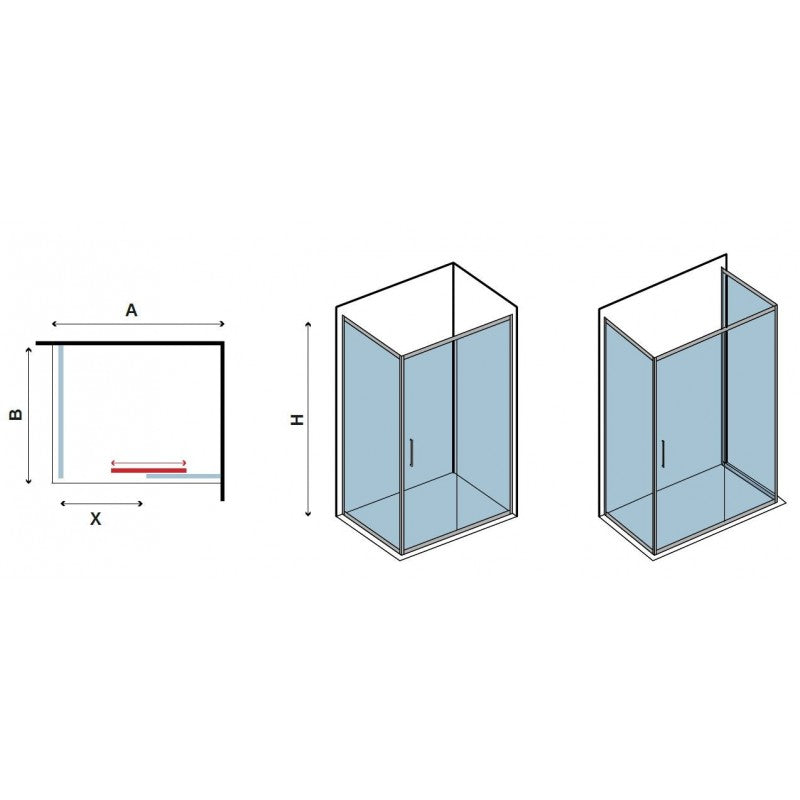 Cabina doccia quadrata grande NEW FLORA 500 120x120 x180 cm