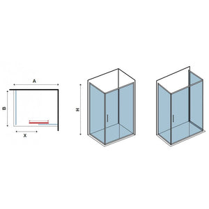 Cabina doccia quadrata grande NEW FLORA 500 120x120 x180 cm