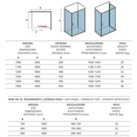 Parete doccia quadrata grande NEW FLORA 500 100x100 x180 cm