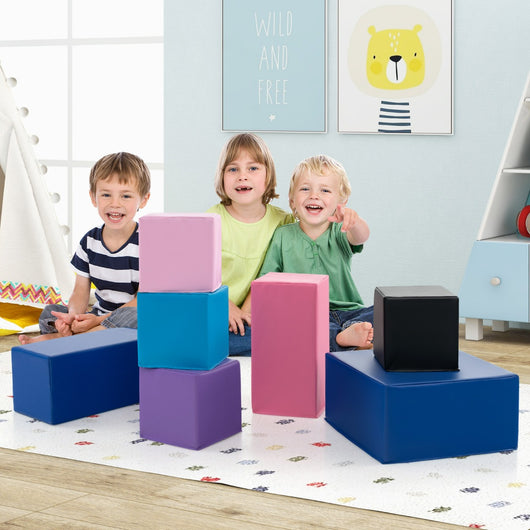 Grandi blocchi di schiuma da costruzione per bambini, Set di 7 pezzi per impilare e arrampicarsi-Giocattoli educativi