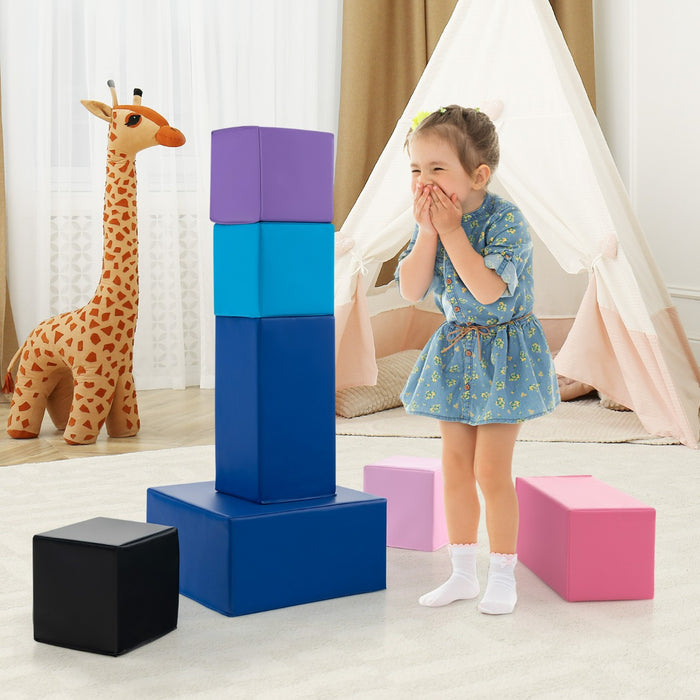 Grandi blocchi di schiuma da costruzione per bambini, Set di 7 pezzi per impilare e arrampicarsi-Giocattoli educativi