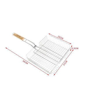Graticola A Rete Per Grigliate 55x31x24xh5.5cm + Manico Griglia Barbecue 2406341         