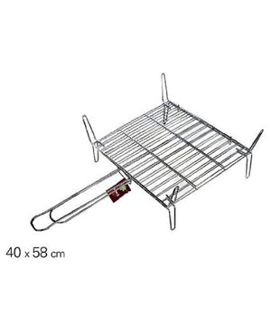 Graticola In Acciaio Griglia Quadrata 40 X 58 Cm Ideale Per Barbecue Arrosto         