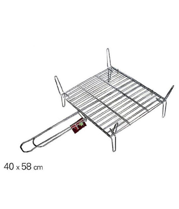 Graticola In Acciaio Griglia Quadrata 40 X 58 Cm Ideale Per Barbecue Arrosto         